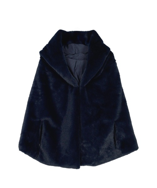 KOBE LETTUCE（コウベレタス）の「ファーケープマント（その他アウター・レディース・アイボリー系/ネイビー/モカ/ブラウン・M）」の14枚目の写真