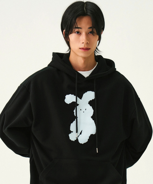 GRAVER（グレーバー）の「[ユニセックス]ビッグラビットフードパーカー_3カラー（パーカー・レディース・ブラック/ホワイト/クリーム・SMALL/MEDIUM/LARGE）」の12枚目の写真