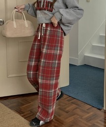 emi+ | チェック柄セミワイドパンツ(その他パンツ)