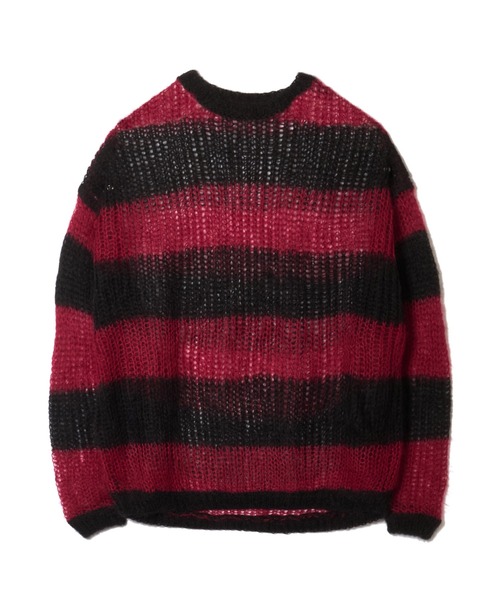 MSML(エムエスエムエル)の「MOHAIR BORDER KNIT(ニット/セーター・メンズ・ブラック×レッド/ブルー × パープル/ベージュ系その他・M/L)」の4枚目の写真