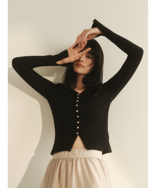 リブカーディガンティアードスカートセットアップ（ワンピース）｜FRAY