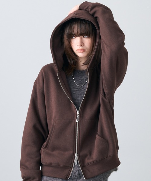 Confirm（コンファーム）の「サムホール フルジップフーディ ダブルジップパーカー メンズ レディース ユニセックス（パーカー・メンズ・ブラウン/グレー/ブラック・M/L）」の20枚目の写真