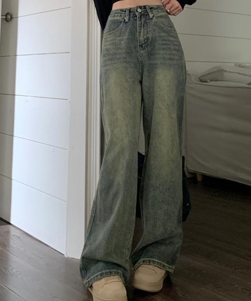 SallyLunn(サリーラン)の「ワイドルーズデニムウォッシュパンツ(デニムパンツ・レディース・ブルー・X-LARGE/LARGE/MEDIUM)」の3枚目の写真