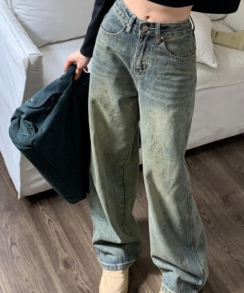 SallyLunn(サリーラン)の「ワイドルーズデニムウォッシュパンツ(デニムパンツ・レディース・ブルー・X-LARGE/LARGE/MEDIUM)」の4枚目の写真