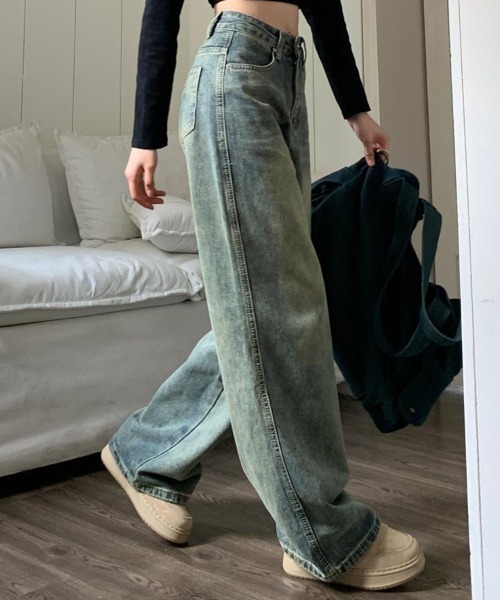 SallyLunn(サリーラン)の「ワイドルーズデニムウォッシュパンツ(デニムパンツ・レディース・ブルー・X-LARGE/LARGE/MEDIUM)」の5枚目の写真