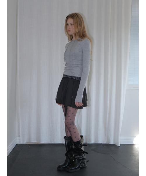 ETMON(エトモン)の「Knotted Frill Mini Skirt, Black(スカート・レディース・その他・F)」の5枚目の写真