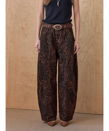 MAXZA（マージャコレクション）の「ヴィンテージレオパードカーブドワイドコットンパンツ（その他パンツ）」