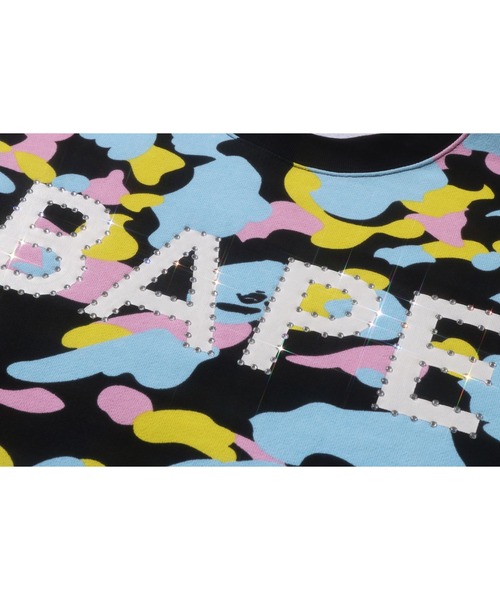A BATHING APE（アベイシングエイプ）の「NEW MULTI CAMO RHINESTONE REGULAR FIT CREWNECK SWEATSHIRT（スウェット・メンズ・ブラック/ホワイト・SMALL/LARGE/X-LARGE/XX-LARGE/MEDIUM）」の6枚目の写真