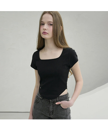 Neuel Square Neck Line Crop T-Shirt - 5COL