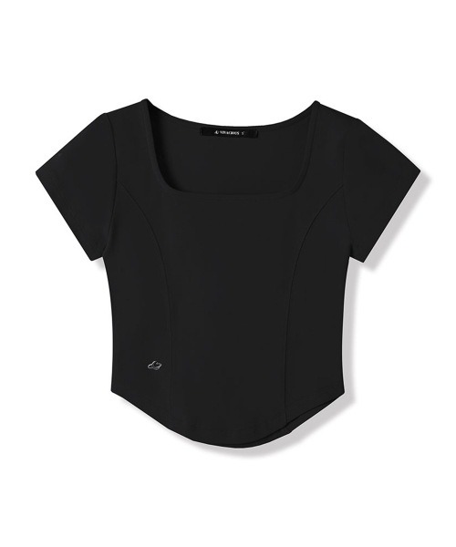 Vivacious(ビバシャス)の「Neuel Square Neck Line Crop T-Shirt - 5COL(Tシャツ/カットソー・レディース・グレー/ブラック/アイボリー/スカイブルー/チャコール・MEDIUM/SMALL)」の11枚目の写真
