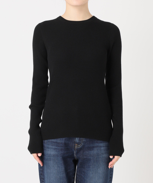 WEB限定 / 追加》ウォッシャブル クルーネックリブニット（ニット