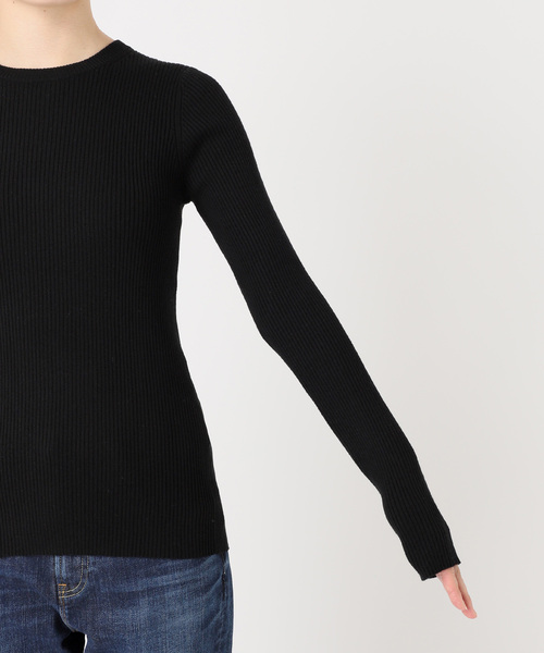 WEB限定 / 追加》ウォッシャブル クルーネックリブニット（ニット