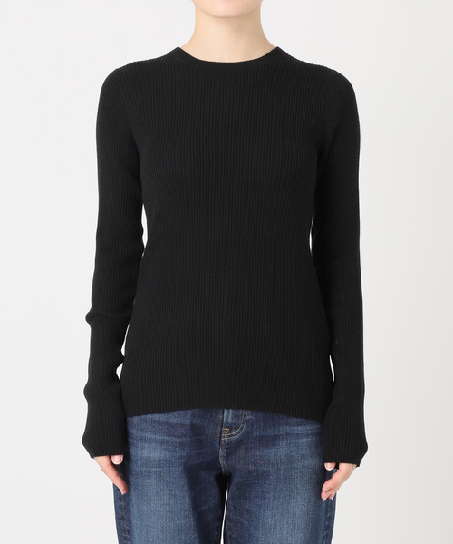 WEB限定 / 追加》ウォッシャブル クルーネックリブニット（ニット