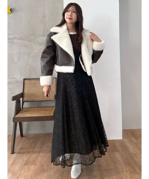 MERCURYDUO（マーキュリーデュオ）の「コードレースバックレースアップフレアスカート（スカート・レディース・ライトブルー/ブラック/オフホワイト・MEDIUM/SMALL）」の13枚目の写真