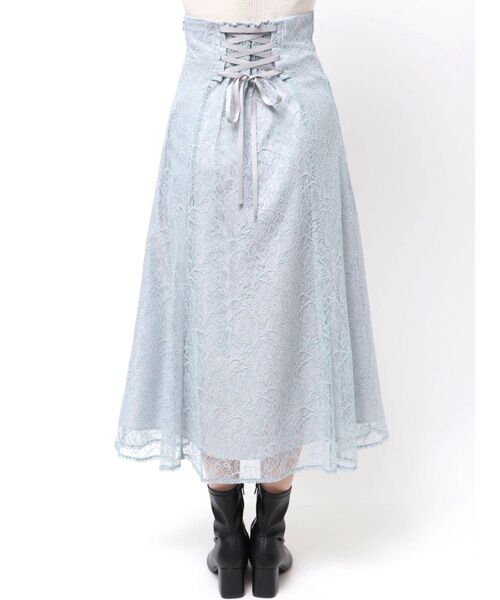MERCURYDUO（マーキュリーデュオ）の「コードレースバックレースアップフレアスカート（スカート・レディース・ライトブルー/ブラック/オフホワイト・MEDIUM/SMALL）」の17枚目の写真