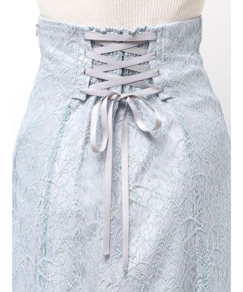 MERCURYDUO（マーキュリーデュオ）の「コードレースバックレースアップフレアスカート（スカート・レディース・ライトブルー/ブラック/オフホワイト・MEDIUM/SMALL）」の18枚目の写真