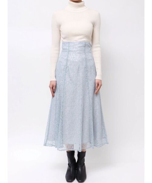 MERCURYDUO（マーキュリーデュオ）の「コードレースバックレースアップフレアスカート（スカート・レディース・ライトブルー/ブラック/オフホワイト・MEDIUM/SMALL）」の21枚目の写真