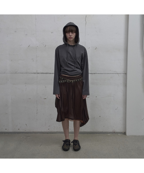 LCDC TM（エルシーディーシーティーエム）の「DOUBLE LAYERED VOLUME SKIRT (BROWN)（スカート・レディース・ブラウン・SMALL/MEDIUM）」の2枚目の写真