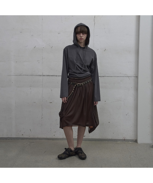 LCDC TM（エルシーディーシーティーエム）の「DOUBLE LAYERED VOLUME SKIRT (BROWN)（スカート・レディース・ブラウン・SMALL/MEDIUM）」の5枚目の写真
