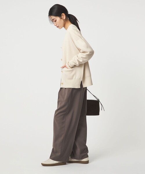 green label relaxing（グリーンレーベルリラクシング）の「パフニット カーディガン ウォッシャブル（カーディガン/ボレロ・レディース・ナチュラル/ブラック/ライトピンク・FREE）」の14枚目の写真