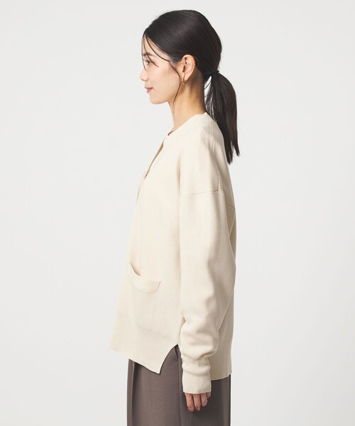 green label relaxing（グリーンレーベルリラクシング）の「パフニット カーディガン ウォッシャブル（カーディガン/ボレロ・レディース・ナチュラル/ブラック/ライトピンク・FREE）」の16枚目の写真