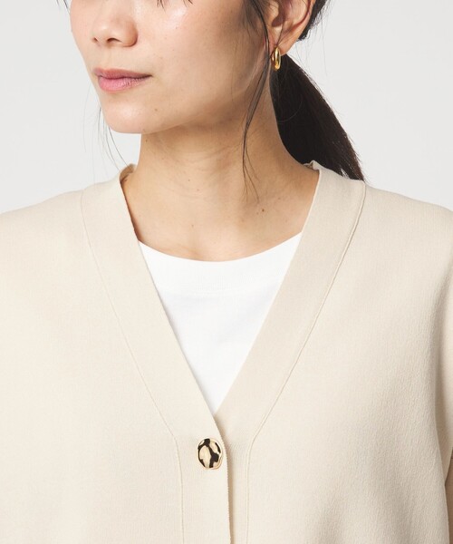 green label relaxing（グリーンレーベルリラクシング）の「パフニット カーディガン ウォッシャブル（カーディガン/ボレロ・レディース・ナチュラル/ブラック/ライトピンク・FREE）」の18枚目の写真