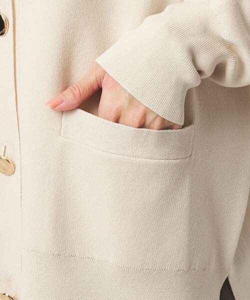 green label relaxing（グリーンレーベルリラクシング）の「パフニット カーディガン ウォッシャブル（カーディガン/ボレロ・レディース・ナチュラル/ブラック/ライトピンク・FREE）」の20枚目の写真