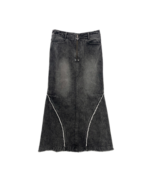 BLR(ビーエルアール)の「Denim Wide Long Skirt(スカート・レディース・ブラック・SMALL/MEDIUM/LARGE)」の2枚目の写真