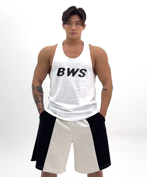 BARBELLWORKS(バーベルワークス)の「BWS LOGO TANKTOP(Tシャツ/カットソー・メンズ・ホワイト/ブラック・LARGE/X-LARGE)」の3枚目の写真