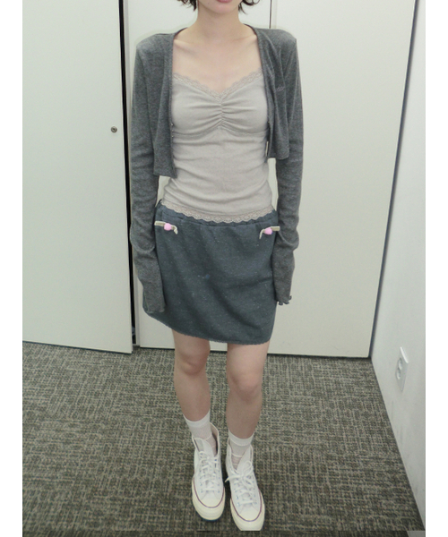 HETIT（ヘティ）の「ワッフルローズコットンスカート（チャコール）（スカート・レディース・その他・FREE）」の3枚目の写真