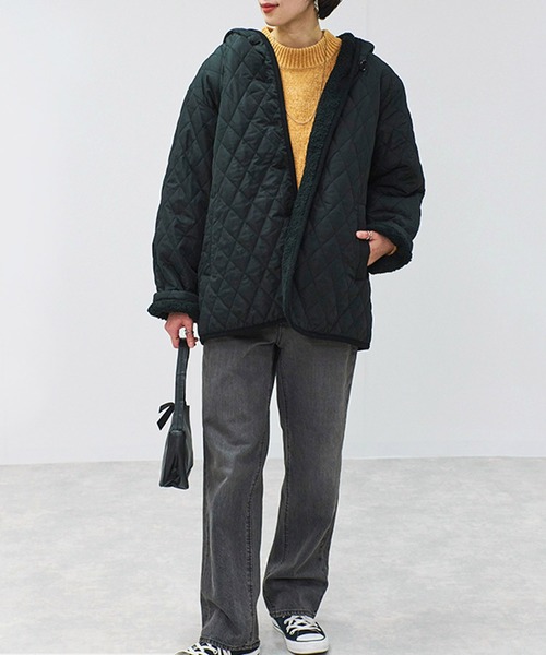 セール】フード付き 裏ボアキルティングジャケット（ブルゾン）｜Fizz