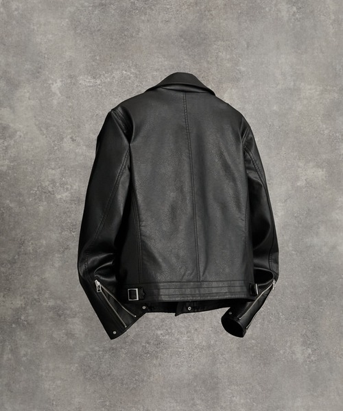 ADRER（アドラー）の「Cropped Double Riders Jacket / クロップド・ダブル・ライダース・ジャケット（ブルゾン・メンズ・ブラック/ブラウン・M/S/XS/L）」の5枚目の写真