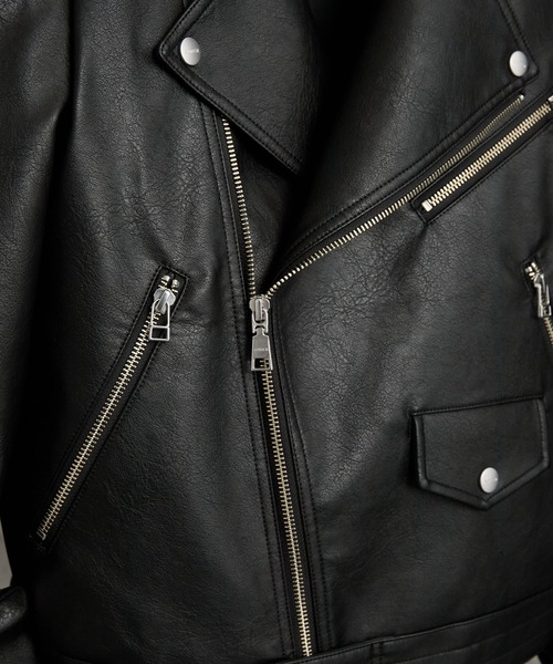 ADRER（アドラー）の「Cropped Double Riders Jacket / クロップド・ダブル・ライダース・ジャケット（ブルゾン・メンズ・ブラック/ブラウン・M/S/XS/L）」の11枚目の写真