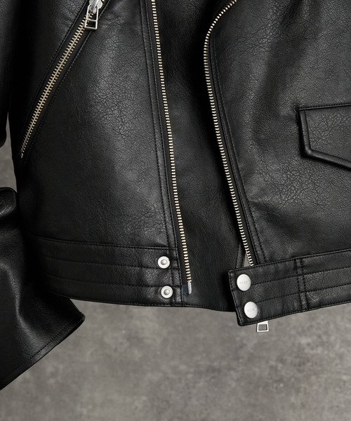 ADRER（アドラー）の「Cropped Double Riders Jacket / クロップド・ダブル・ライダース・ジャケット（ブルゾン・メンズ・ブラック/ブラウン・M/S/XS/L）」の15枚目の写真