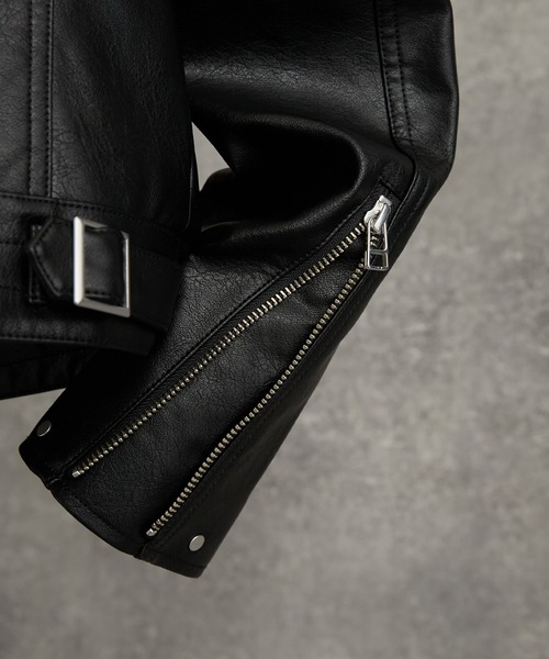 ADRER（アドラー）の「Cropped Double Riders Jacket / クロップド・ダブル・ライダース・ジャケット（ブルゾン・メンズ・ブラック/ブラウン・M/S/XS/L）」の16枚目の写真