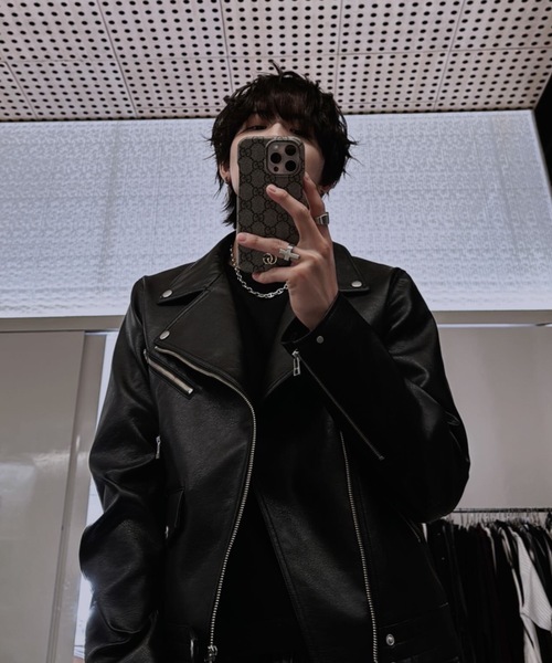 ADRER（アドラー）の「Cropped Double Riders Jacket / クロップド・ダブル・ライダース・ジャケット（ブルゾン・メンズ・ブラック/ブラウン・M/S/XS/L）」の18枚目の写真