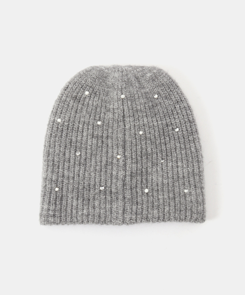 B.C STOCK（ベーセーストック）の「ビジュービーニー（ニットキャップ/ビーニー・レディース・ベージュ/チャコールグレー・FREE）」の3枚目の写真
