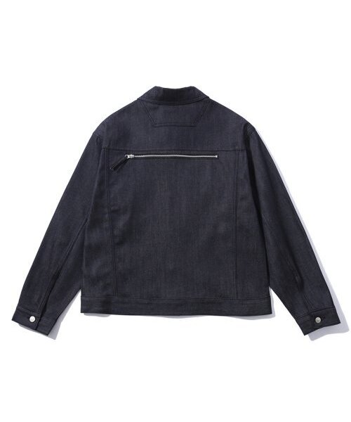 EYEUNDERSTAND（アイアンダスタンド）の「Zipper Trucker Denim Jacket (Deep Blue)（デニムジャケット・メンズ・その他・FREE）」の2枚目の写真