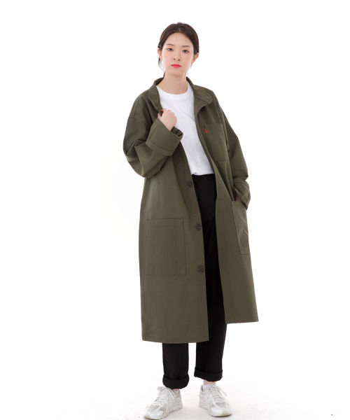 SAINTCREW(セントクルー)の「パティグロールアップロングトレンチボタンコート FBL-700 カーキ(トレンチコート・レディース・その他・LARGE/MEDIUM/X-LARGE)」の6枚目の写真