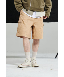 CORNOQ（コルノック）の「ウォッシュドカーゴバンディングワイドショーツ (キャメル)（その他パンツ）」