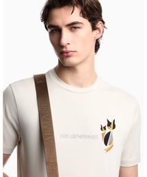 EMPORIO ARMANI | 【エンポリオ アルマーニ】Apres Tシャツ ジャージー ロゴ刺繍＆キャットプリント(Tシャツ/カットソー)