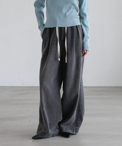 LOWRYS FARM(ローリーズファーム)の「イージーバギーデニム 601067(デニムパンツ・レディース・ブルー/ピンク/ライトブルー/ブラック/アイボリー・LARGE/MEDIUM)」の3枚目の写真