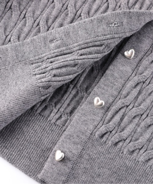 LA POMME petit(ラポミ・プチ)の「Detail Lace Ribbon Cardigan(カーディガン/ボレロ・レディース・アイボリー/グレー/レッド・SMALL/MEDIUM)」の4枚目の写真