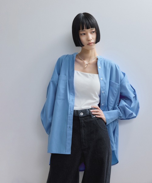 ADAM ET ROPE'(アダムエロペ)の「【一部サイト限定】TCブロードバンドカラーシャツ(シャツ/ブラウス・レディース・ブルー系その他5/ブルー系その他4/ホワイト系その他5/サックスブルー/ベージュ系その他/ピンク・FREE)」の7枚目の写真
