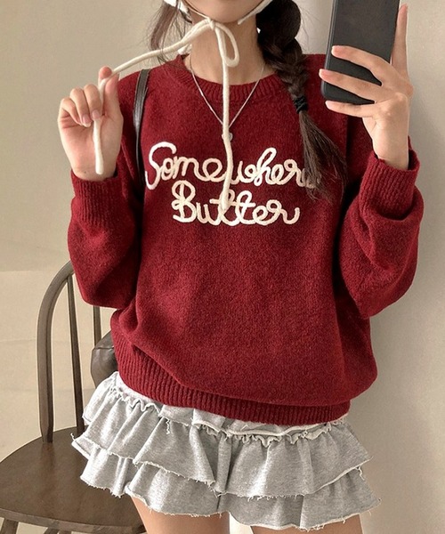 inst.ALL(インストール)の「コードロゴニットプルオーバー(ニット/セーター・レディース・チャコールグレー/グレー/ブラウン/ホワイト/ワインレッド・M)」の22枚目の写真