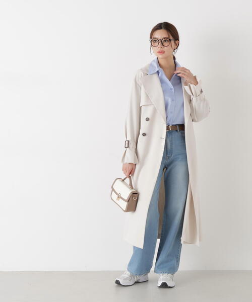PROPORTION BODY DRESSING（プロポーションボディドレッシング）の「＜防シワ/花粉リリース＞ベーシックトレンチコート / 1216152101（トレンチコート・レディース・ベージュ/ホワイト系その他/グレー・SMALL/P/S/MEDIUM）」の2枚目の写真