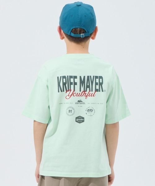 KRIFF MAYER Kid's Collection(クリフメイヤーキッズコレクション)の「【本体綿100%】楽LUCK-Tシャツ(ロゴ)(Tシャツ/カットソー・キッズ・レッド/チャコール/ネイビー/ミント/イエロー/オフホワイト・170/160/150/140/130/120)」の8枚目の写真