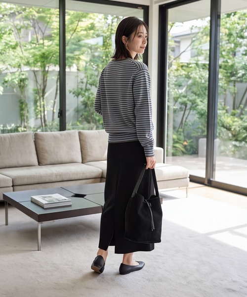 STYLE DELI(スタイルデリ)の「【LUXE】カラーボーダーウールニット(ニット/セーター・レディース・グレー/パープル/ブラウン・FREE)」の17枚目の写真