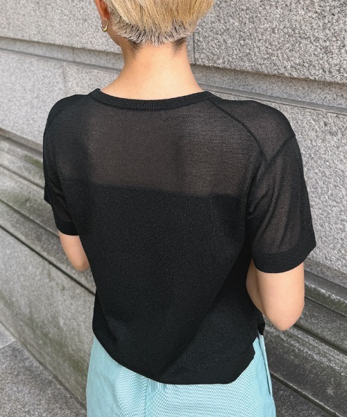 JENNE(ジェンヌ)の「和紙メイドクールサマーニット(ニット/セーター・レディース・ホワイト/ブラック・SMALL/MEDIUM/LARGE)」の5枚目の写真
