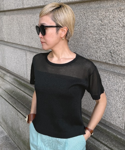 JENNE(ジェンヌ)の「和紙メイドクールサマーニット(ニット/セーター・レディース・ホワイト/ブラック・SMALL/MEDIUM/LARGE)」の8枚目の写真